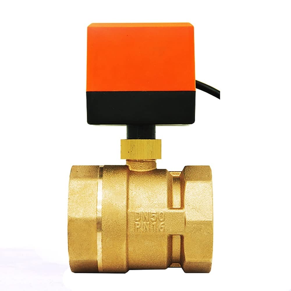 DN50 Electric Motorized Thread Ball Valve Brass AC220V 2 Way 3-Wire 1.6Mpa with Actuator for Water Gas Oil 1Pcs(12vdc)