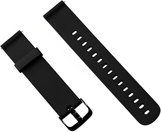 Pulseira de Silicone NSmart compatível com Amazfit BIP - Amazfit Gtr 42mm - Active 40mm e 44mm - Galaxy Watch 42mm - Gear S2 Classic (Preto) - Nandos-Store