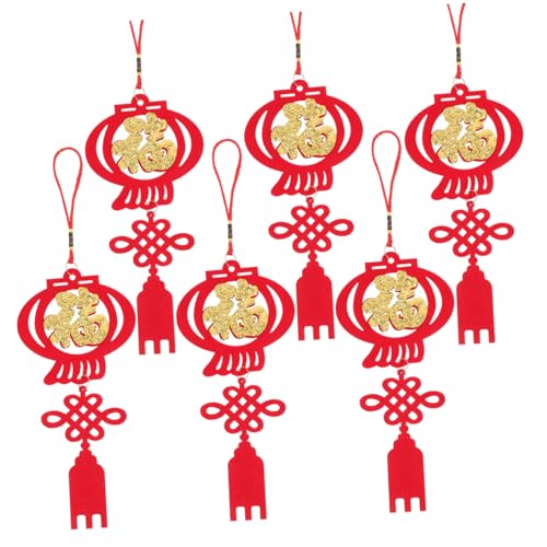 ULTECHNOVO 6 Piezas Colgante de Linterna Faroles Rojos de Año Decoraciones Creativas para Fiestas Estilo Chino Faroles Ornamentales