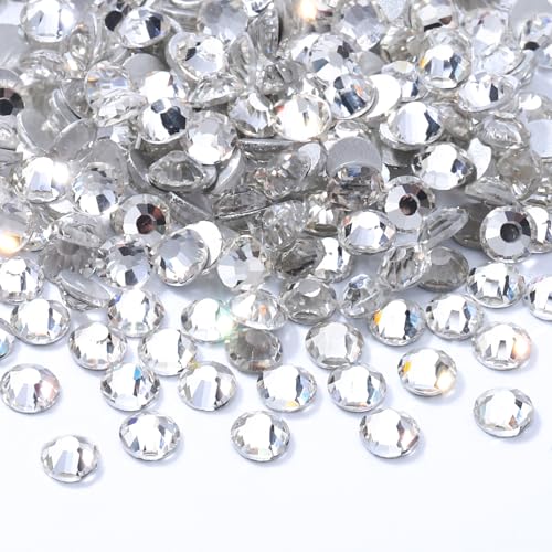 Image of Crystal Clear Flatback Rhinestones SS30 (6.4-6.6mm), 576pcs Glass Nail Gems, Non Hotfix Rhinestones for Nails, Crafts, Clothing, DIY Bling Decorations
