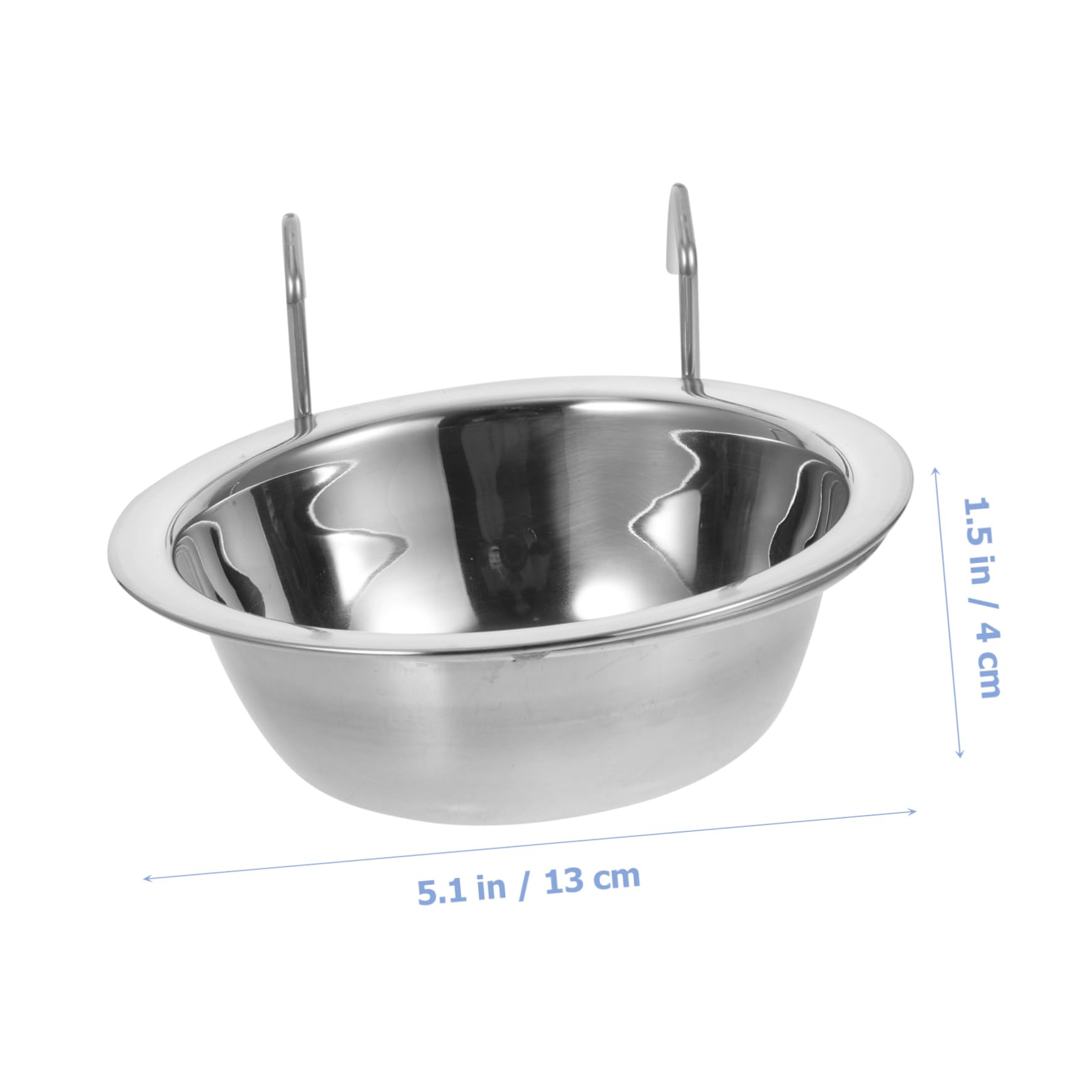 BESTonZON Stainless Steel Bird Bowl with Hook Hanging Bird Feeder for Cage Stable Design Tipping for Parakeets Cockatiels and Other Pet Birds Convenient Feeding