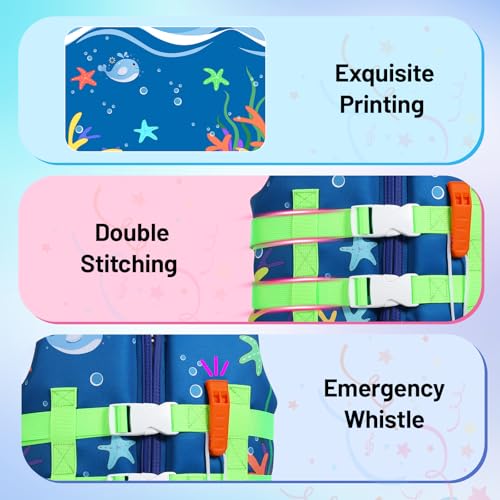 Image of HeySplash Toddler Swim Vest, Kids Swimming Jacket 20-30 /30-50 /50-90lbs