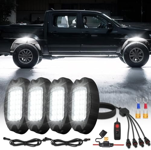 Underbody Light Kit 12pcs White LED Rock Lights Kit - Underbody Lighting For Jeep, Truck, UTV, ATV Under Glow Lights For Trucks - Foto 14