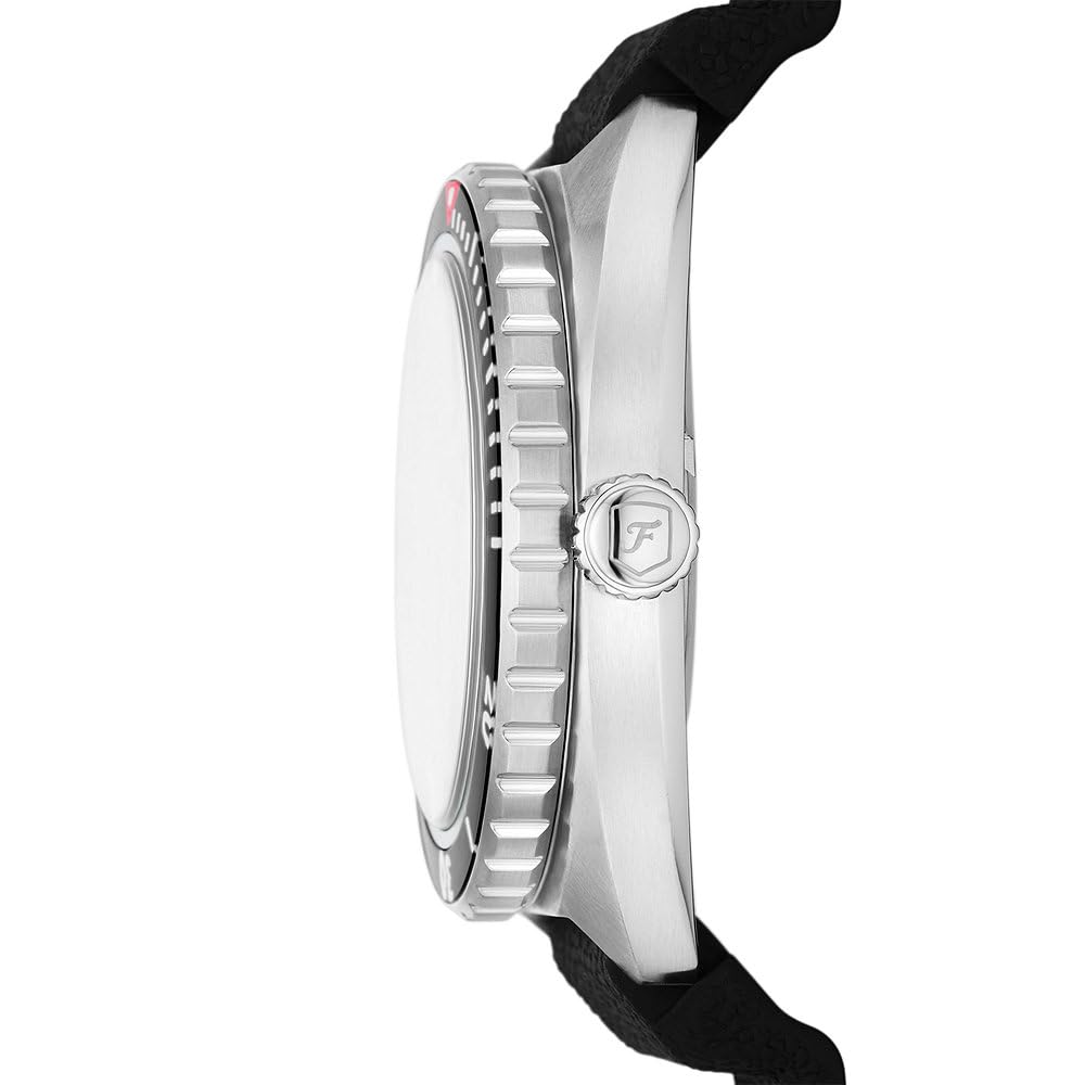 Fossil Reloj Breaker para Hombre, Movimiento de Cuarzo de Tres Agujas con Fecha y Correa de Acero Inoxidable o Silicona