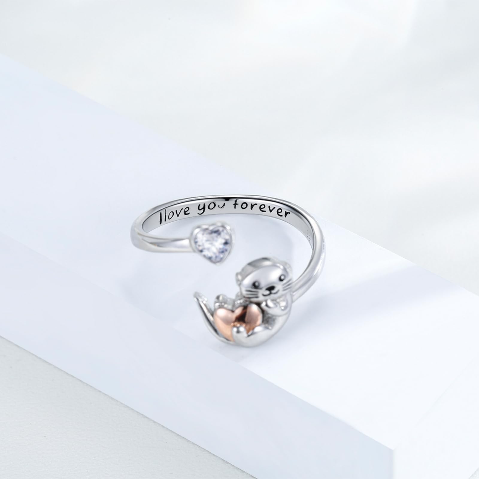 Luna/stella/girasole/farfalla da strega/lontra anello in argento sterling 925 prevenire le allergie anello regolabile gioielli d'argento regali per ragazze donne bambini…