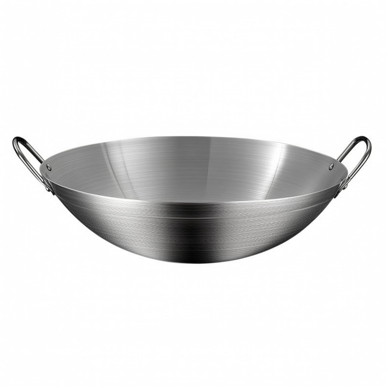 Milageto Wok En Acier Inoxydable Traditionnel, 40CM