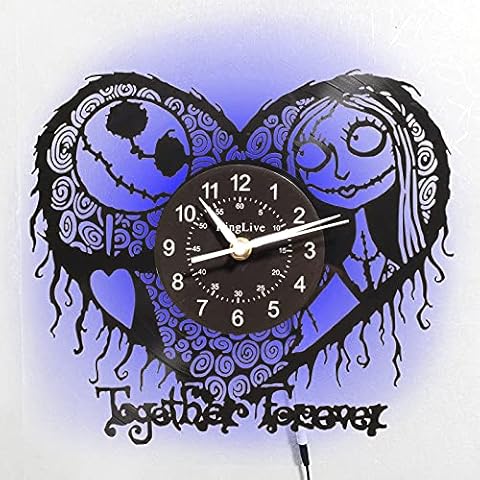 KingLive Reloj de pared de vinilo con música y luz nocturna LED Cover
