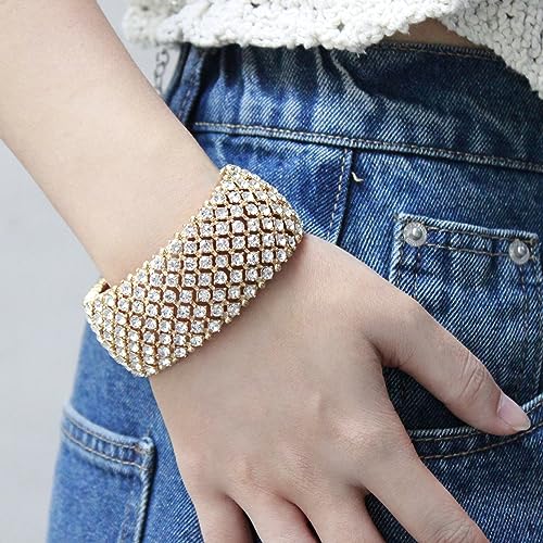 Lavencious Tennis Rhinestone Stretch Bridal Bracelets Evening Party Jewelry For Women Stretch Bracelets3