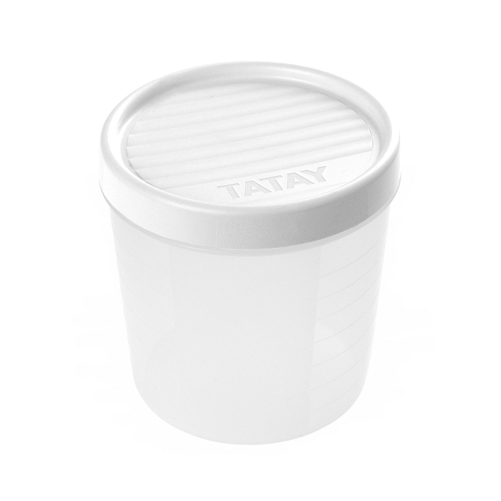TATAY Food Container 1L Twist | Screw-Top Lid | Plastic Food Containers with Lids | Microwave, Dishwasher, Fridge & Freezer Safe | BPA-Free Plastic | 12x12x12.5 cm, White