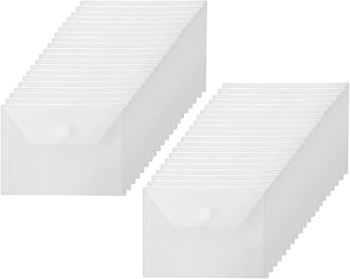 Miniatura 1 de YESSART Sobres de plástico de 4 x 6 pulgadas, cierre de velcro, cupón, almacenamiento de recibos, paquete de 40