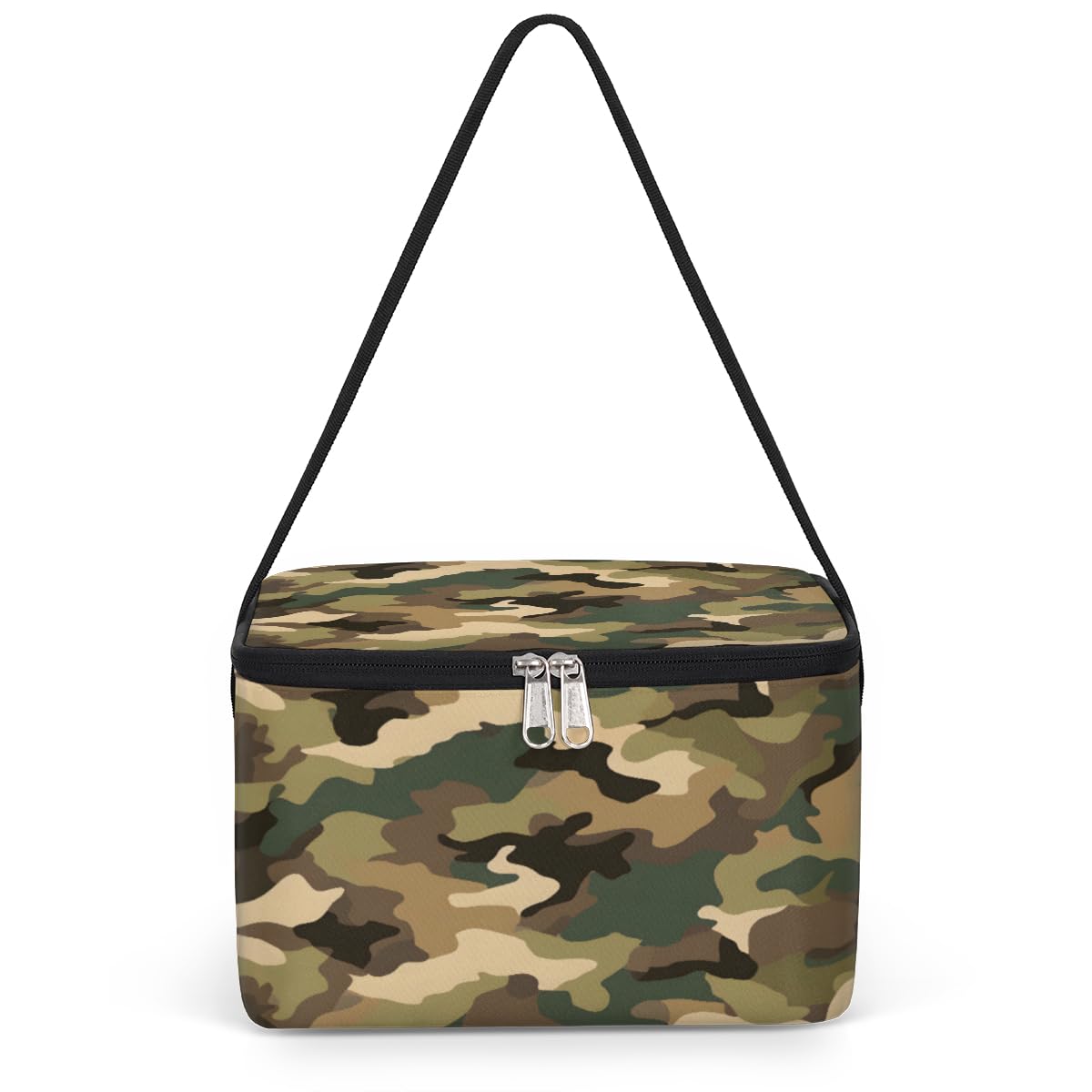 GzLeyigou Military Print Lunch Bags for Women Men 9 Cans, Hot & Cold Food Delivery Bag Insulated Grocery Bag Insulated Lunch Box Fashionable Camouflage Cooler Bag for Office Work Picnic Beach