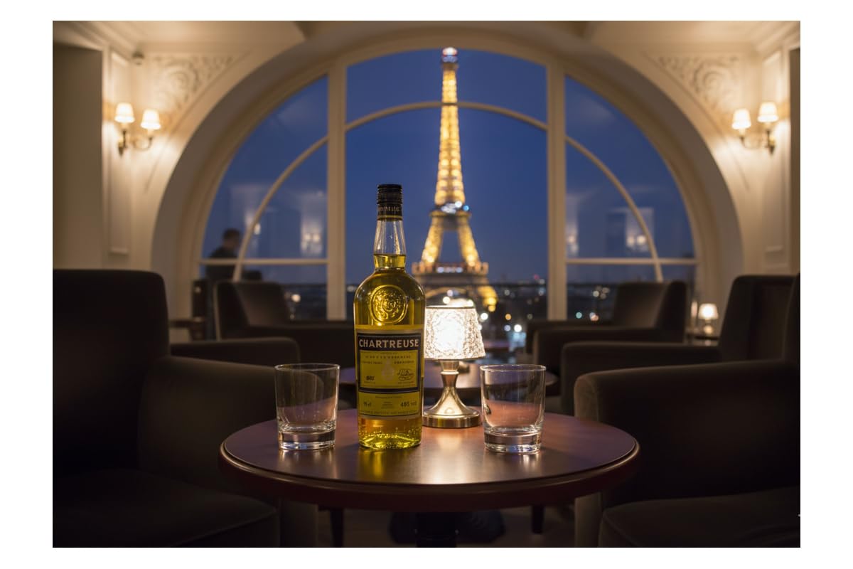 CG94 Chartreuse Jaune Liqueur aux Herbes Aromatiques, 43% Vol, 70 cl, 2 Bouteilles en Verre | Emballage Global Dream.