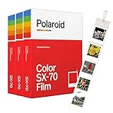  Polaroid Originals SX70 B & W Film, 3er-Pack (24 Aufnahmen) + Gratis Wandalbum