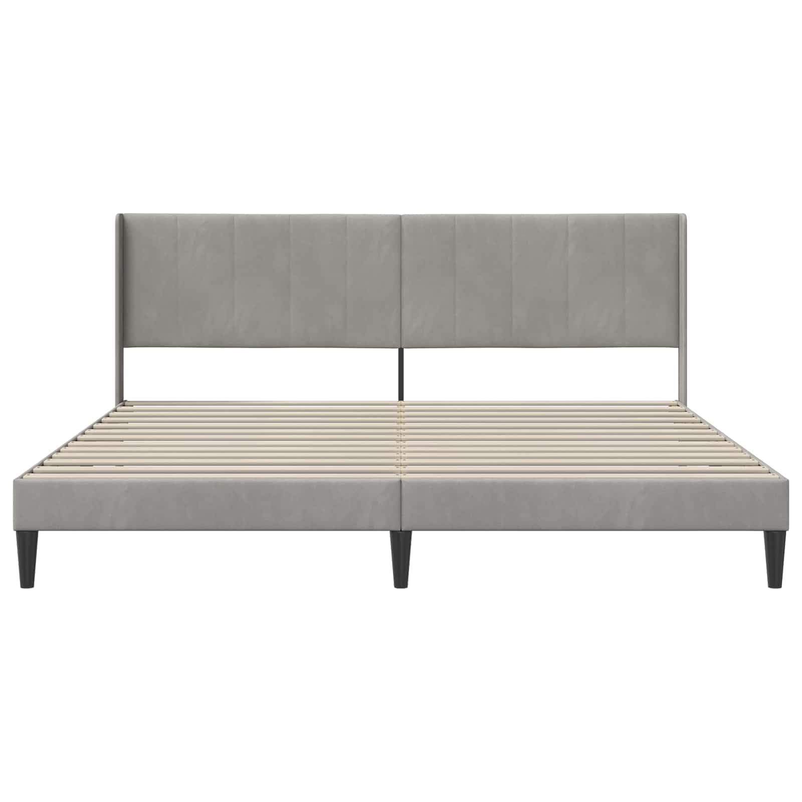 Terciopelo Moderno Dormitorio 200x200 cm Gris Claro
