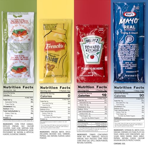 image for Shop Square Grab-n-Go Condiment Packs - 50 Single Serve Pouches of Eac