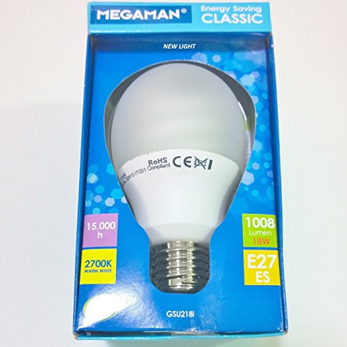 Megaman Ingenium - Bombilla GLS 18 W E27 BCWarm White 15k Hr GSU218i (rosca ajustable)