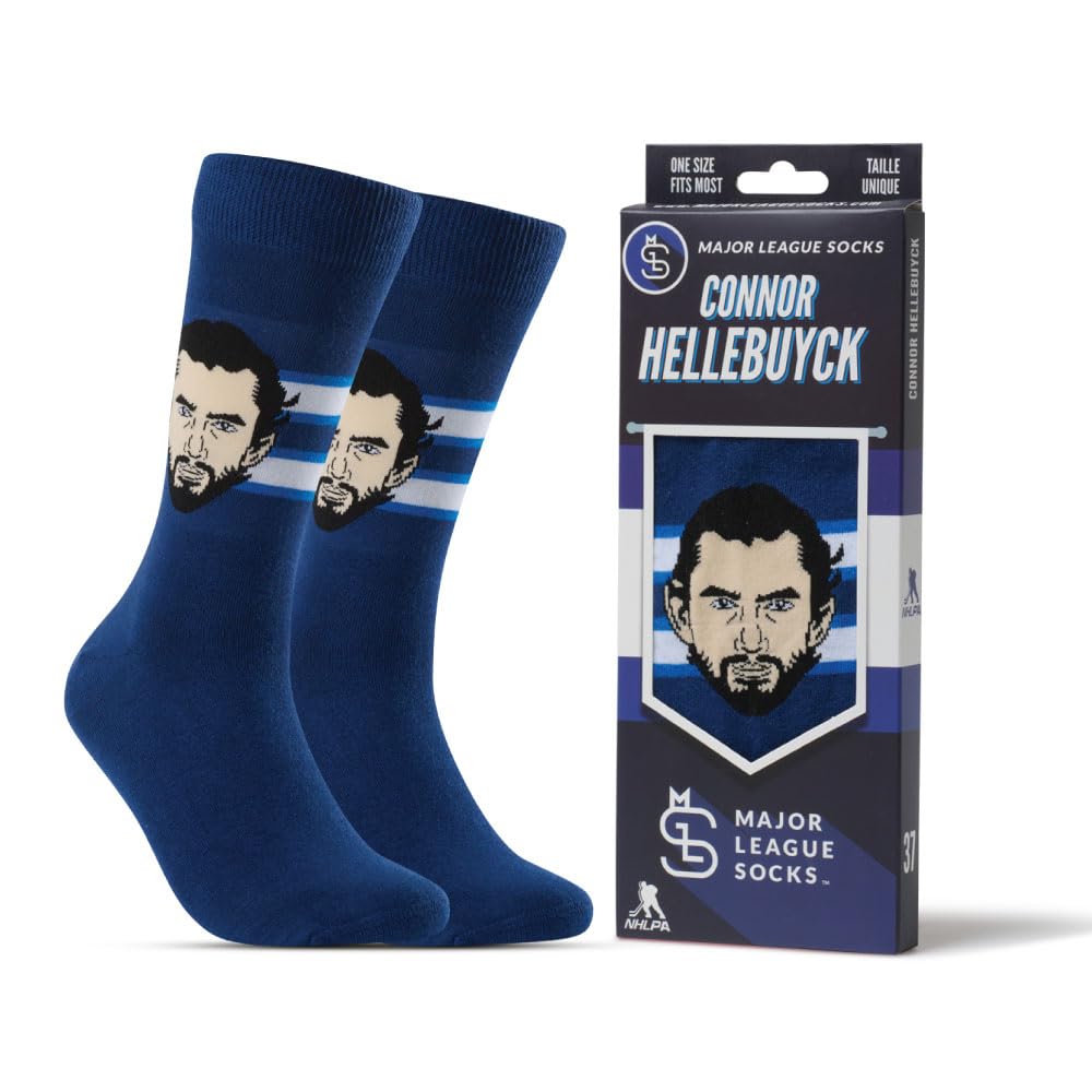 Major League Socks - NHL - Connor Hellebuyck - Hockey Fan Holiday Gift Unisex Apparel (Size 7-13)