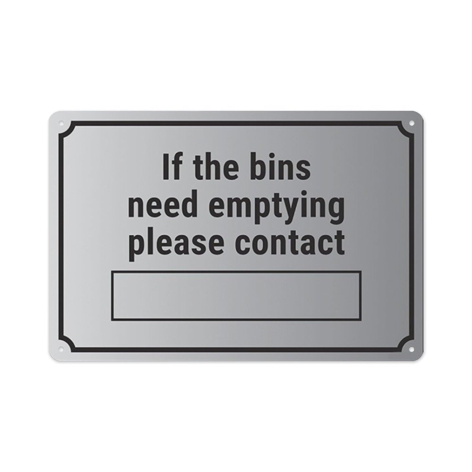 peiyeety If The Bins Need Emptying Please Contact Aluminum Tin Warning Signs For Home Outdoor Garden 8X12 Inches