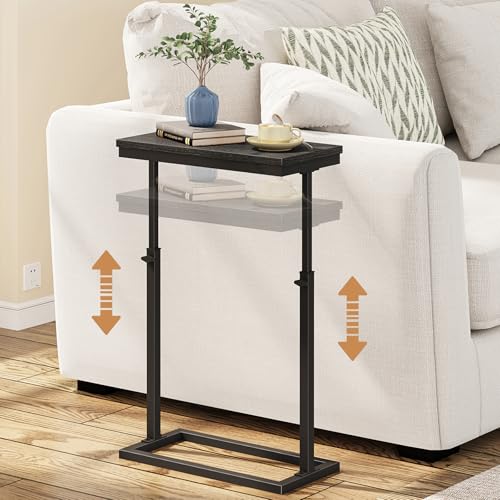TUTOTAK End Table Side Table Tall Couch Table Sofa Table Living Room Bed Room Black TB01BK083