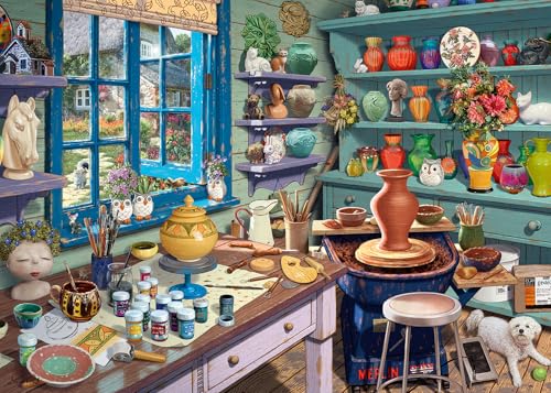 Rompecabezas Ravensburger Pottery Studio Sanctuary de 500 piezas, complemento de Cozy Retreat de Steve Read, Colección Canadiense, materiales ecológicos miniatura 1