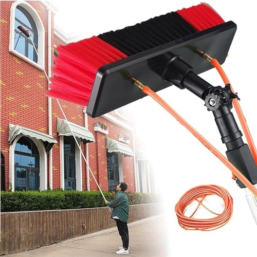 Cepillo telescópico de alimentación por Agua para Limpieza de Paneles fotovoltaicos y solares y Otras Actividades de Limpieza (Color: 30 cm, tamaño: 4 m)