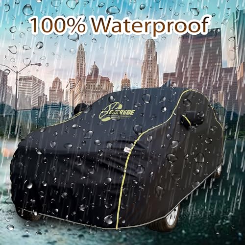 Image of Reflector Waterproof Car Cover for Kia Seltos 2026 Model with Mirror & Antenna Pocket | All Weather Protection | Washable Fabric | Black Color