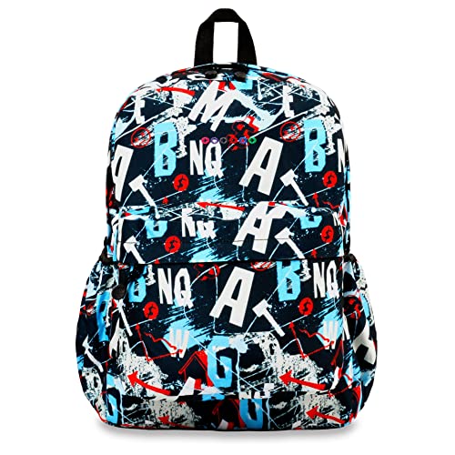 Image of J World Oz High School Backpack for Kids. Cute Laptop Bookbag for Girls Boys, Graffiti