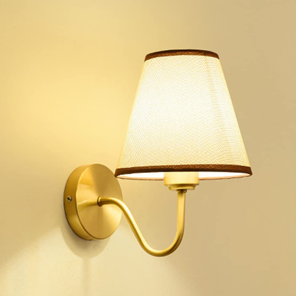TCHAUSGZUS Mid Century Gold Wall Light - E27 Sconce for Bathroom, Bedroom, Living Room, and Hallway