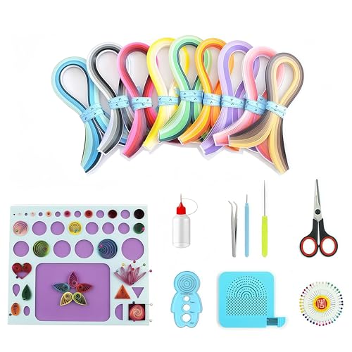 YURROAD 18pcs Quilling Kit Para Principiante Con 3mm Quilling Papel 900 Tiras 36 Colores Y Herramientas Quilling Con Bolígrafo Quilling Plantillas Quilling Tablero Para Filigrana Manualidades