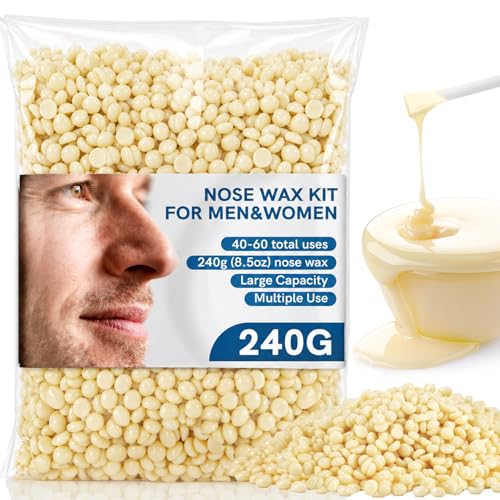 RAINFLOW Nose Wax Kit for Men &amp; Women|240g Wax, 48 Applicators (40-50 Uses)