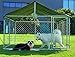 Petonly Outdoor Dog Enclosure Heavy Duty Dog Kennel House Mesh Dog Big Cage Pet Kennel Steel Fence with Secure Lock (79”x 79”)