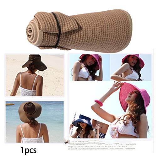 Chapéu de palha vazio dobrado Chapéu de sol para pais e filhos Uv chapéu de praia Chapéu de sol de a