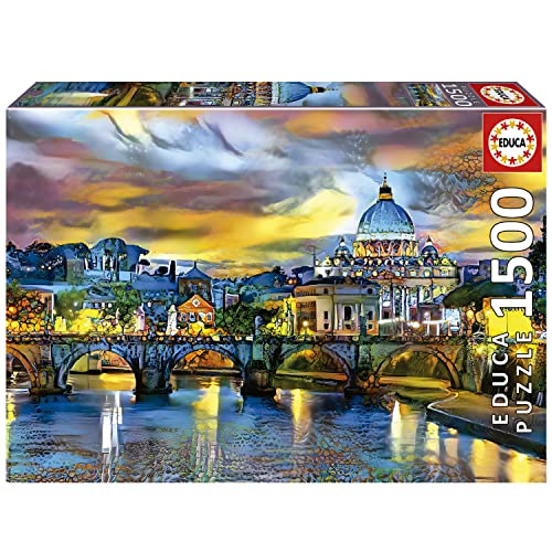 Educa 19617 1500 Basilica Pierre and Saint Angel Bridge, Varied, 85 cm x 60 cm