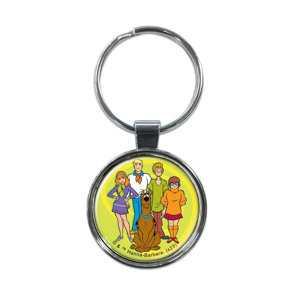 Ata-Boy Scooby Doo, Shaggy, Fred, Velma, Daphne on Green 1.5" Fob Keychain for Keys, Backpack Pulls and More, Scooby-doo, One size
