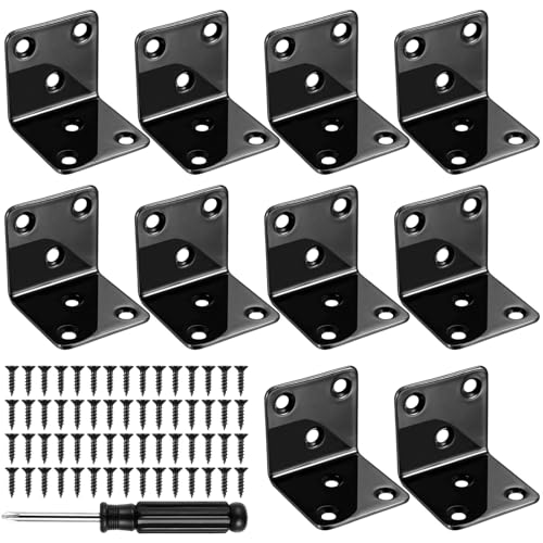 10 Stk Winkelverbinder Schwarz 40 x 40 x 2 mm,Winkel Metall Schwarz,Balkenwinkel Holzverbinder,Montagewinkel 90 Grad Winkelverbinder Schwerlastwinkel Eisenwinkel für Möbel Bauwinkel mit Schrauben 10 Stk Winkelverbinder Schwarz 40 x 40 x 2 mm,Winkel Metall Schwarz,Balkenwinkel Holzverbinder,Montagewinkel 90 Grad Winkelverbinder Schwerlastwinkel Eisenwinkel für Möbel Bauwinkel mit Schrauben
