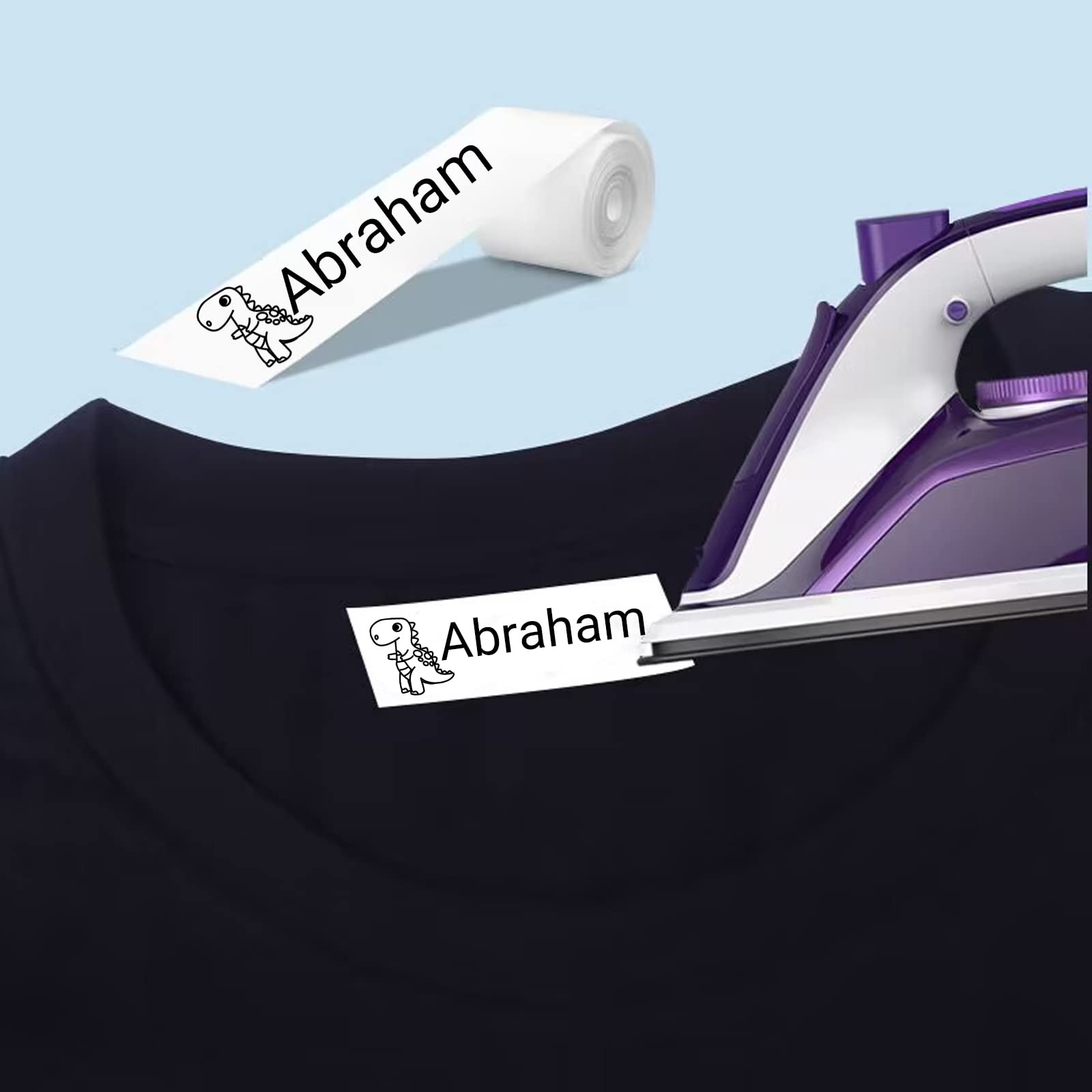 Name Stamp Iron-On Clothing Labels - Can be Stamped or Handwritten - (Pack of 10)