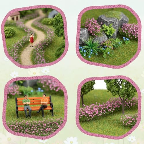 Image of Zibuyu Artificial Grass, Wildflower Diorama Grass Patch, 58x85x16mm