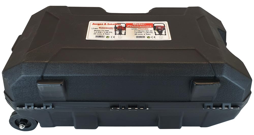 Berger & Schröter | Benzin Kawasaki Motor 1,38PS 2 Takt Pfahlramme Zaunpfahlramme Pfostenramme Handramme 25-50J Schlagenergie, Durchmesser bis 100mm, Rot