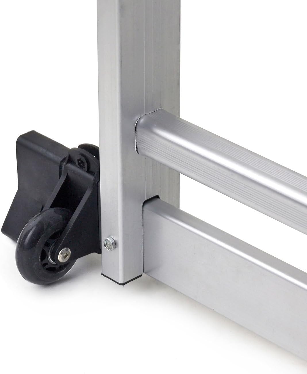 TREPPE 3 en 1 Andamio de Aluminio Multipropósito, Plataforma de Trabajo y Escalera Combinación con 6 Peldaños, Ruedas, 4 trabas, Carga máxima 150kg