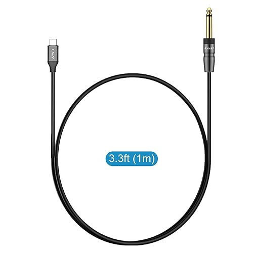Miniatura 7 de J&D Cable adaptador auxiliar de interconexión mono de audio TS de 14 pulgadas USB-C a 0.250 in, compatible con iPhone 1515 Plus15 Pro15 Pro Max,