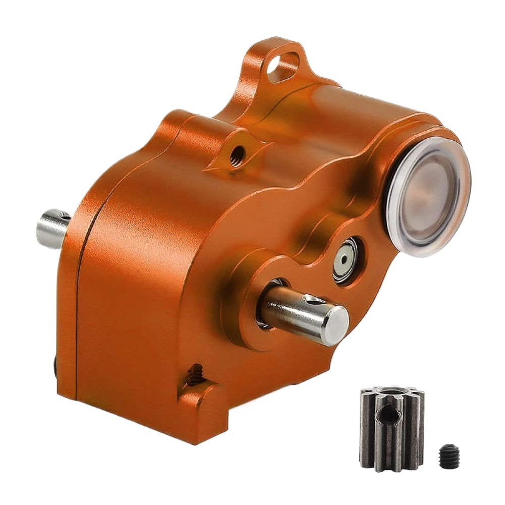 Caja de Cambios de transmisión de Aluminio para II III 1/10 Crawler, Centro de Gravedad bajo, Engranaje de chasis de Metal Ligero B, Compatible con(Orange)