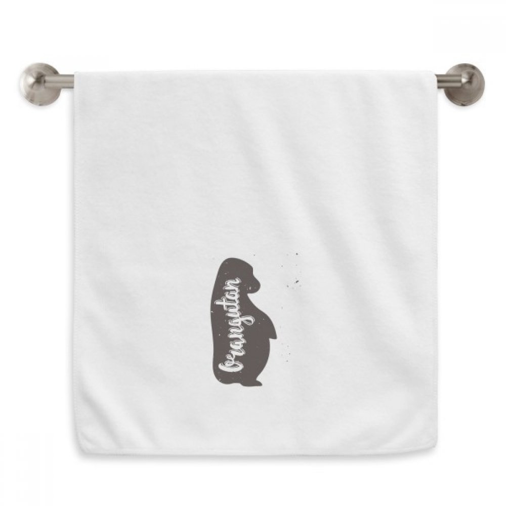 Serviettes débarbouillettes orangutan image en noir pour illuminer votre salle de bain blanche