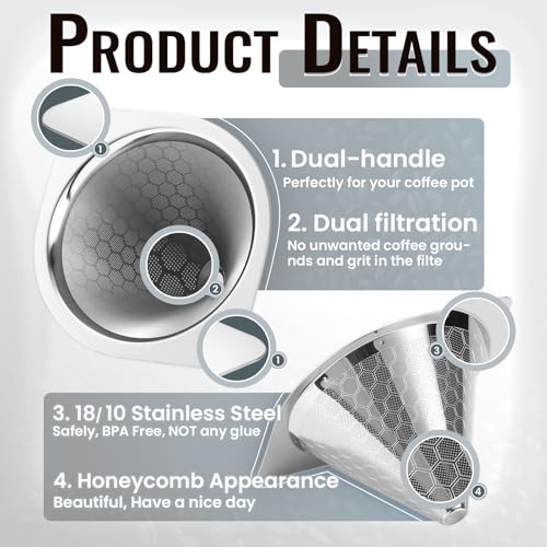 HAPYHOOM Reusable Stainless Steel Coffee Filter