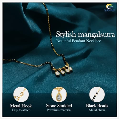 Four Stone Necklace with Extendable Chain Pendant