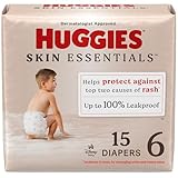 Huggies Size 6 Diapers, Skin Essentials Baby Diapers, Size 6 (35+ lbs), 15 Count, Packaging May Vary