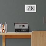 Marathon CL030064WH Large Digital Wall Clock with FoldOut Table Stand. Size is 9 inches with Big 3.25 Inch Numbers. (White)
