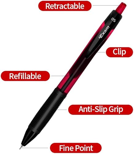Vista 4 de MyLifeUNIT Bolígrafos de gel, bolígrafo de gel negro de punta fina para escritura súper suave, bolígrafos retráctiles de 0.020 in con tinta