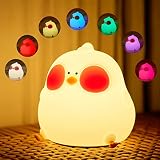 BUAOB Gugu Chick Night Light, LED Squishy Chick Lamp, Cute Light Up Chick, Silicone Dimmable Nursery