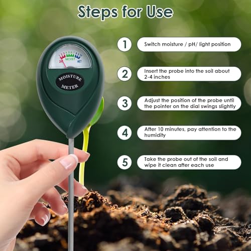 Soil Moisture Meter Accurate Soil Ground Moisture Tester Garden Plant Humidity Meter 3 in 1 PH Light Plants Watering Indicator Kit for Outdoor Indoor House Lawn Farm, No Battery Required 25-26cm 5 Soil Moisture Meter Accurate Soil Ground Moisture Tester Garden Plant Humidity Meter 3 in 1 PH Light Plants Watering Indicator Kit for Outdoor Indoor House Lawn Farm, No Battery Required 25-26cm - Image 5