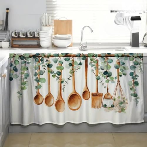 Image of Waterproof Sink Curtain for Modular Kitchen (150cm X 70cm) (Spoon)